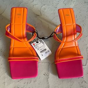 Brand new Zara pink and orange heels